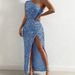2023 Sexy Strapless Mermaid Floor-Length Sequin Slit Dress European And American Women's Fashion INS_ecoleips.com