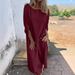 Cross-Border Summer European And American Foreign Trade Women's Clothing Robe Long Pants Loose Solid_ecoleips.com