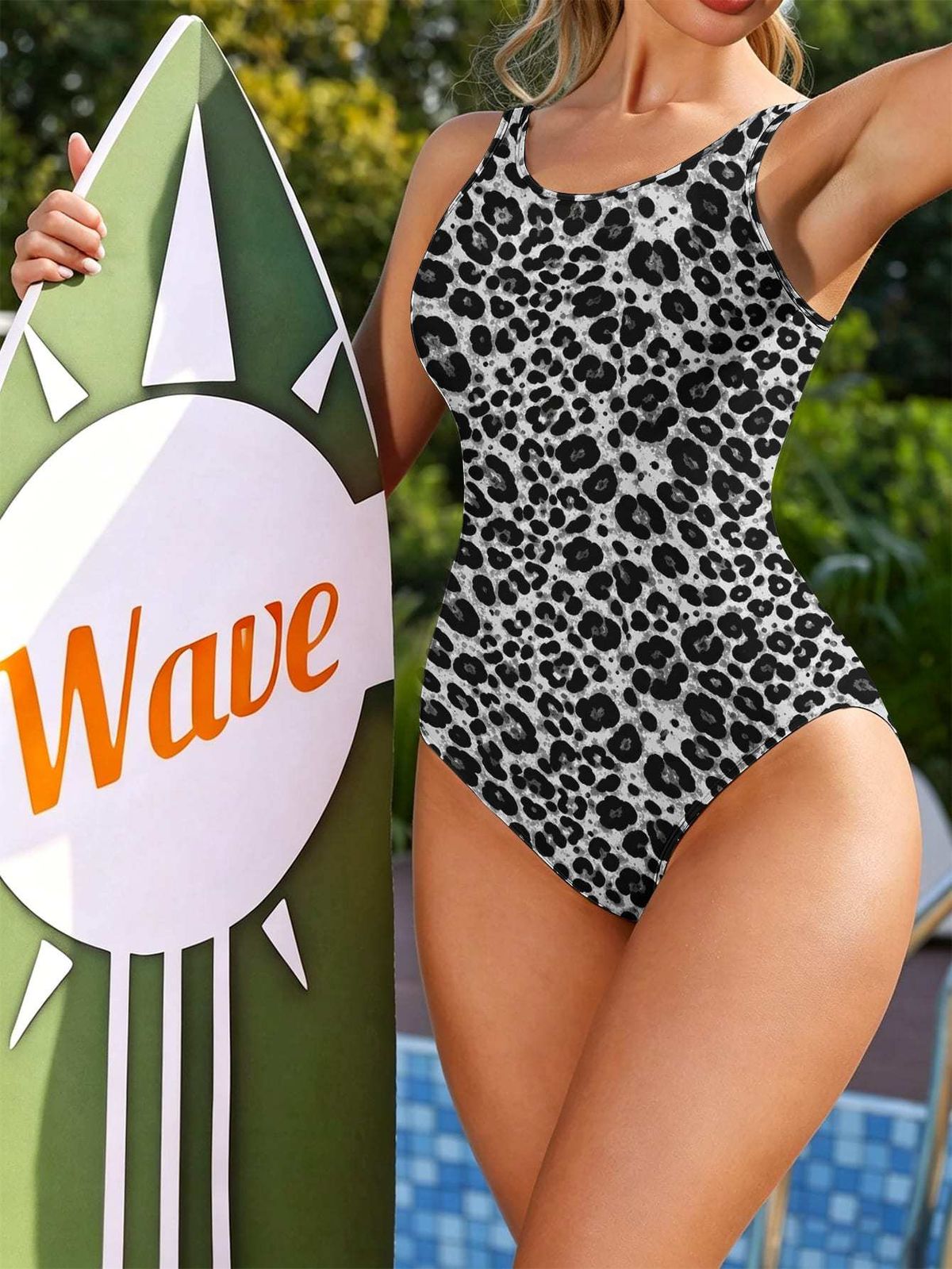 Fashion Women's Halter Backless Swimsuit One Piece Sexy Printed American Design For Vacation Pool Party_ecoleips.com