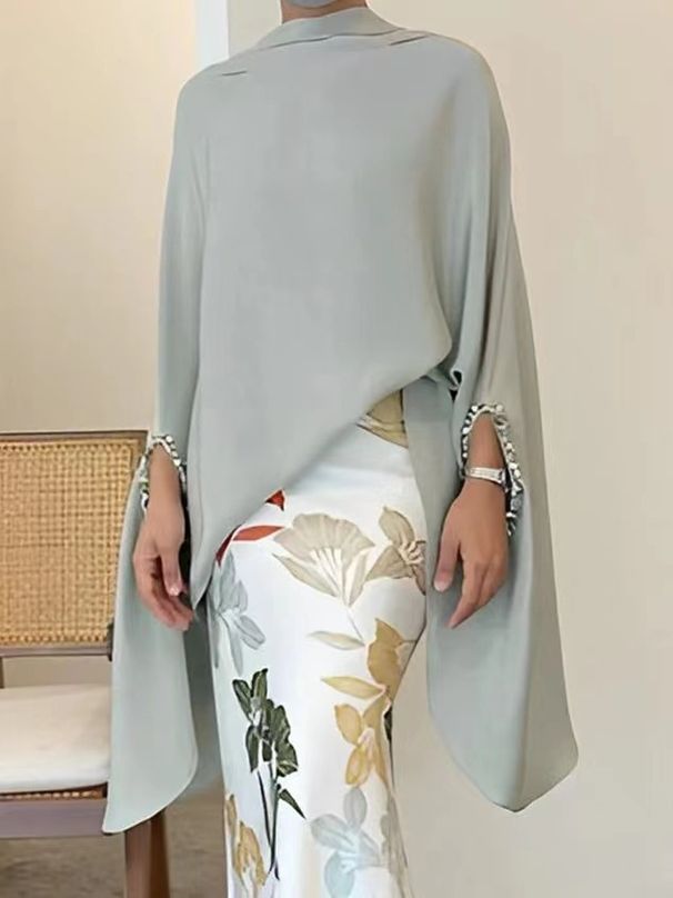 Women's Clothing Fashion Asymmetric Printed Skirt Set_ecoleips.com