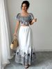 Women's All Over Print Off Shoulder Top & Skirt Set, Boho Chic Fashion Casual Shortsleeve Top & Skirt For Daily Holiday Vacation_ecoleips.com