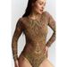 Elegant Long Sleeve One-Piece Swimsuit For Women With Mesh Cover-Up – UV Protection, Sexy & Stylish, Multiple Colors & Patterns_ecoleips.com