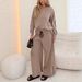 Plus Size Leopard Print Two Piece Set Round Neck Long Sleeve Top With Elastic Waist Loose Fitting Trousers Women's Trendy Outfit_ecoleips.com