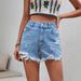 Women's Clothing Ins New Casual High Waist Raw Edge Ripped Denim Shorts_ecoleips.com