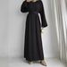 Women's Clothing Round Neck With Belt Fashionable And Elegant Dress_ecoleips.com