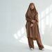 Voya Women's Plus Size Velvet Satin Set - Shiny 2 Piece Outfit With Oversized Top & Wide Leg Pants, Modest Casual Loungewear, Elegant Pink Two Piece Suit_ecoleips.com