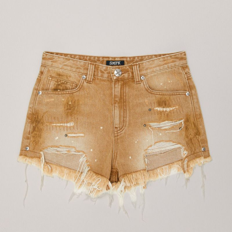 Vintage Distressed Denim Shorts For Women - High Waisted Ripped Jeans Shorts With Raw Hem - Trendy Streetwear Summer Hot Pants_ecoleips.com