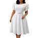 C8654 Cross-border European And American 2026 New Women's Fashion Elegant Round-neck High-waisted African Dress_ecoleips.com