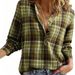 Autumn/Winter Cross-Border European And American Women's Clothing 2026 New V-Neck Plaid Fashionable Casual_ecoleips.com