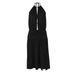 Women's Deep V Neck Backless Halter Neck Dress Sexy Tie up Waist Slit European American Style Casual Dress_ecoleips.com
