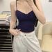 Cross-strap Camisole With Chest Pads, Brushed Fabric, Pure Alluring, For Women, Autumn And Winter, Slim Fit, Versatile,_ecoleips.com