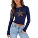 Aria Basics Aria Basics 2025 Spring Summer European And American Women's Fashion Y2K Slim Fit Leopard Print Five-Pointed Star Knitted Long_ecoleips.com
