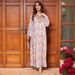Women's Clothing Robe Muslim Dress Sequin Embroidery V Neck Trumpet Sleeve Loose Long Skirt Female_ecoleips.com