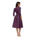 A-word Tutu Skirt, Retro Small Floral Seven-quarter Sleeve Crew Neck Dress Women's Clothing_ecoleips.com