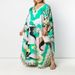 Summer New Women's Printed V Neck Robe Casual Fashion Long Skirt Dress Loose Holiday Style 2024_ecoleips.com