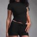 Women's Short Sleeve T-Shirt And Drawstring Shorts Sleepwear Set Comfortable Soft Pajama Set for Lounge And Sleep Multiple Colors Available_ecoleips.com