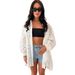 Women’s Lace Hollow-Out Long Sleeve Shirt – Summer Boho Casual Blouse (White, S-XL)_ecoleips.com