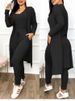 K European And American Style Cardigan Long Casual Pants Set Jumpsuit Solid Color Women's Clothing_ecoleips.com