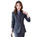 Women's Professional Tailored Blazer And Trouser Set for Office Deep Grey Black Navy Blue S-4XL_ecoleips.com