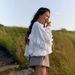 Women's Oversized Lace Back Sweatshirt - Street Style Crewneck Pullover With Flounce Hem Detail - Casual White Cotton Top_ecoleips.com