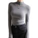 Women's Plus-Size Long-Sleeved T-Shirt With Half-High Collar, Stylish Pleated Design, Autumn-Winter Slimming Base Layer_ecoleips.com