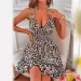 Sexy Deep V Neck Tank Top Women's Clothing Open Back Parallel Wrinkle Dress European And American Cross-border Popular Dress_ecoleips.com