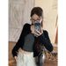 Casual Korean-style Long-sleeve Cardigan With Striped Tank Top And Camisole, Autumn Two-piece Fashion Set_ecoleips.com