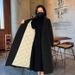 Plus-Size Wool Blend Coat – Oversized Double-Breasted Pea Coat With Fleece Lining, Warm Winter Trench For Women (Beige, Black) – M To 3xl_ecoleips.com