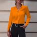 Verve Commuting Women's Versatile Simple Solid Color Long Sleeve Mid-Length Plus Size Shirt_ecoleips.com