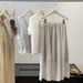 Versatile Casual Vest Round Neck T-shirt Skirt Three-piece Women's Summer Old Money Style Temperament Age-reducing Skirt_ecoleips.com