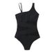 Women's Clothing Patchwork Mesh One Piece Swimsuit Off-Shoulder Sexy Vacation Suit For All Seasons_ecoleips.com