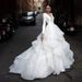 Women's wedding dress, long-sleeved, trailing, high-waisted, slim wedding dress, wedding dress, main yarn, deep V sexy_ecoleips.com
