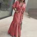 Women's Clothing Striped Shirt Dress Loose Fit Mid Length Short Sleeved Fashion_ecoleips.com