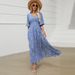 European And American Cross-border Foreign Trade Independent Site Waist-cinching V-neck With Slit, Bohemian Rayon_ecoleips.com