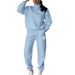 Women's Letter M Embroidered Tracksuit Set, White Striped Half Zip Sweatshirt & Jogger Pants, Casual Soft Loungewear Outfit For Daily Streetwear Sport_ecoleips.com