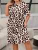 Aria Basics Aria Basics 2024 European And American Spring/Summer Short-Sleeve Butterfly Heart Leopard Print Plus Size Short Round-Neck_ecoleips.com