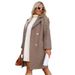 Autumn Winter New Loose Cotton-Padded Thickened Warm Houndstooth Mid-Length Wool Coat Woolen Blazer For Women_ecoleips.com
