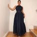 Satin Mermaid Evening Gown High Waist A-Line Dress Back Zipper Stretch Polyester Formal Gown for Women Classic Black XS to XXXL_ecoleips.com