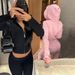 European And American Cross BorderAutumn And Winter Women's Clothing New Fashion Hooded Drawstring Zipper Cardigan Woolen Casual Trousers Suit_ecoleips.com