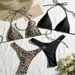 Women's Leopard Print Bikini Set - 4-Piece Sexy Split Swimwear For Beach & Hot Spring_ecoleips.com