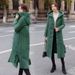 Women's Long Knee-Length Down Cotton Coat Winter Jacket Slim Fit A-Line Padded Parka With Hood (Red, Gray, Black, White)_ecoleips.com