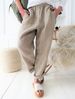 Women’s Clothing New solid color casual elastic high waist straight trousers for women_ecoleips.com