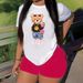 Women's Clothing 3D Floral Print Milk Silk Short Sleeve T-Shirt, Vintage Elegant Slim Fit Top For Women_ecoleips.com