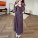Women's Clothing Autumn Square Neck Pleated Slim Temperament High Waist Skirt Women_ecoleips.com