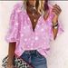 Women's Clothing Spring And Summer Star Printed Button Lapel Shirt _ecoleips.com