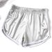 2025s Women's 2025 Summer New Fashion Versatile Smooth Satin Elastic Waistband Sports Shorts_ecoleips.com