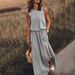 2026 Summer European And American Cross-Border New Vacation Style Solid Color Round Neck Sleeveless Lantern Split Hem_ecoleips.com