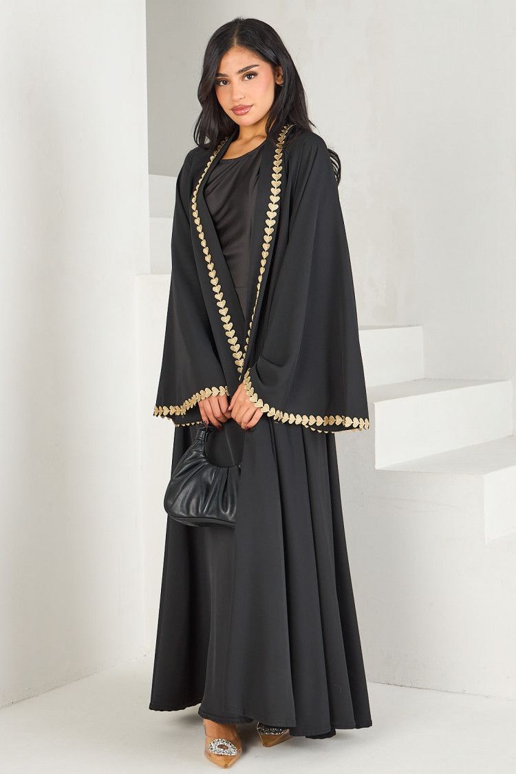 Spring And Summer Beautiful Loose Border Cardigan Abaya_ecoleips.com