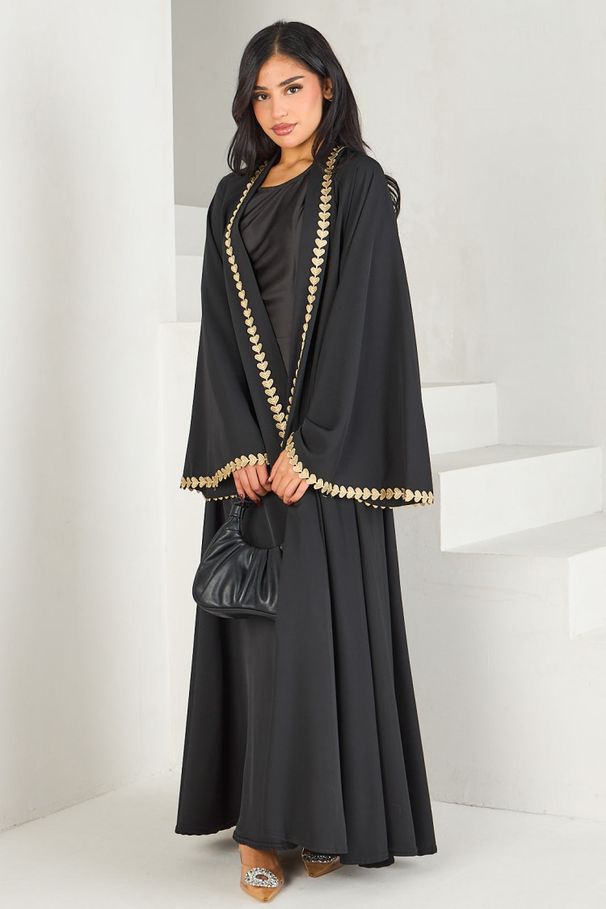 Spring And Summer Beautiful Loose Border Cardigan Abaya_ecoleips.com