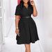 Summer Fashionable Elegant Short Sleeved Commuting Dress Solid Color Plus Size African Style Women's Clothing/Dress D3336_ecoleips.com